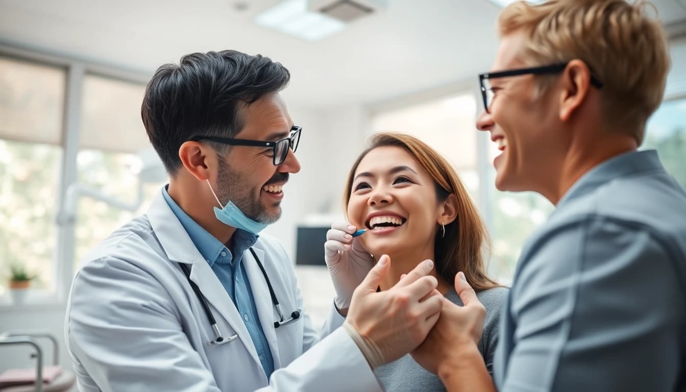 Experienced north edmonton orthodontist consulting with a patient in a welcoming dental office.