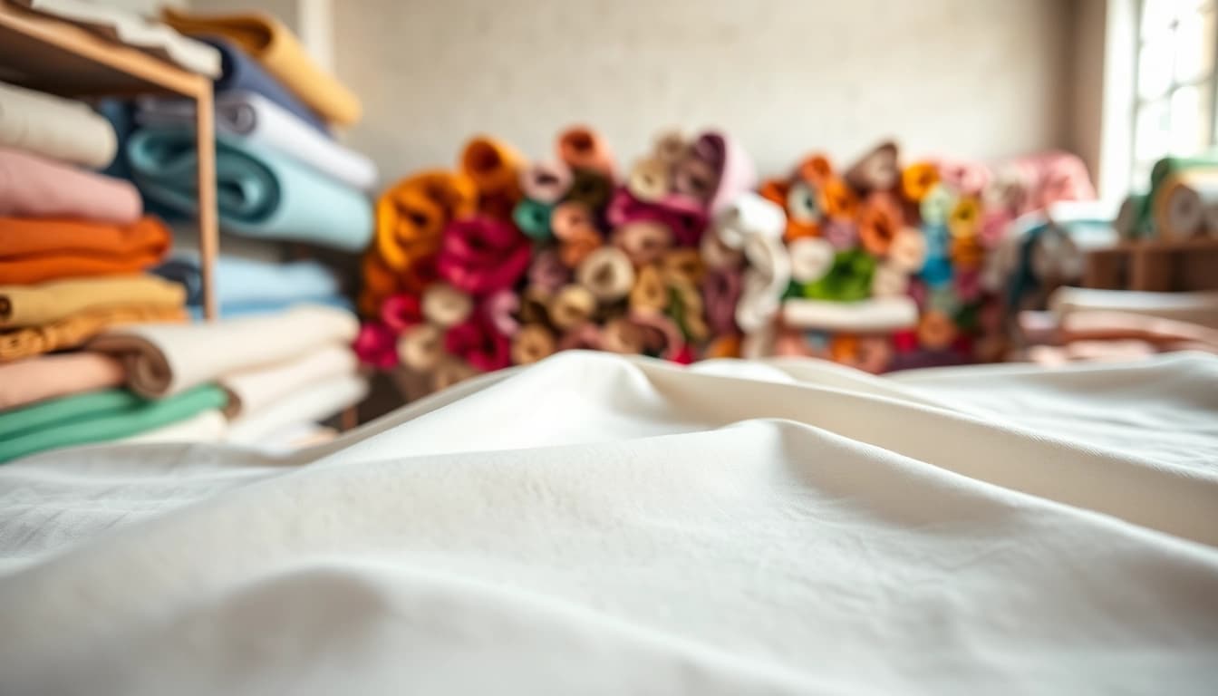 Verken absorberende katoenen stof met een prachtige textuur in een stijlvolle studio.
