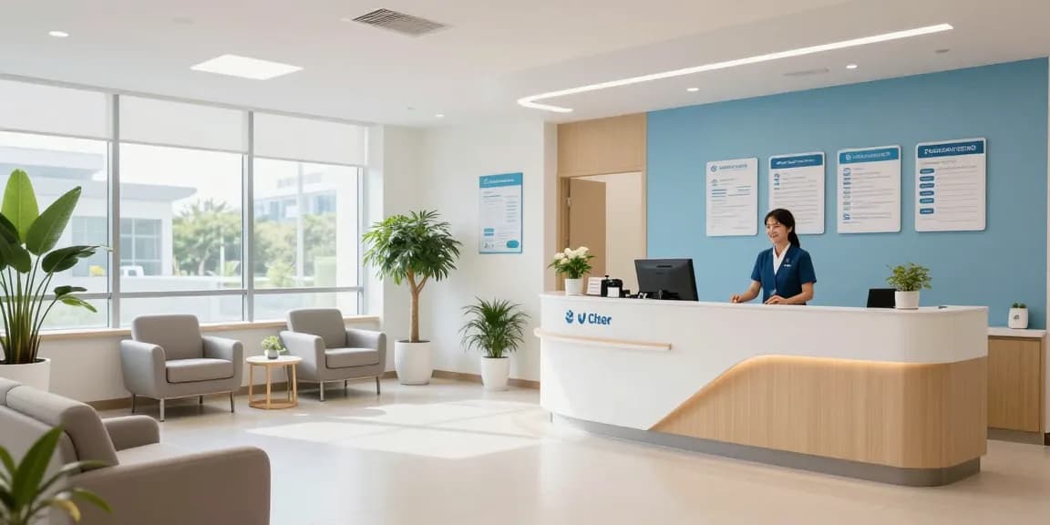 Apply for ACA health insurance: patient care in a welcoming health clinic.