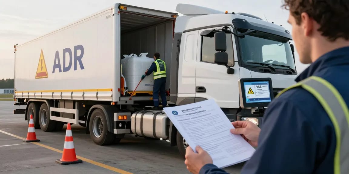 ADR Transport Dortmund: Professionelle Logistik für Gefahrguttransporte in Dortmund mit geschultem Fahrer und modernen Lkw.
