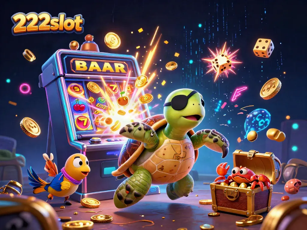 Slot jackpot 222slot yang melimpah dengan karakter lucu di bawah laut, menyerbu harta karun.