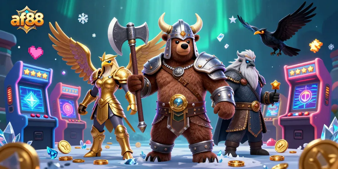 Experience thrilling gaming with af88's vibrant 3D cartoon characters and casino elements in a dynamic atmosphere.