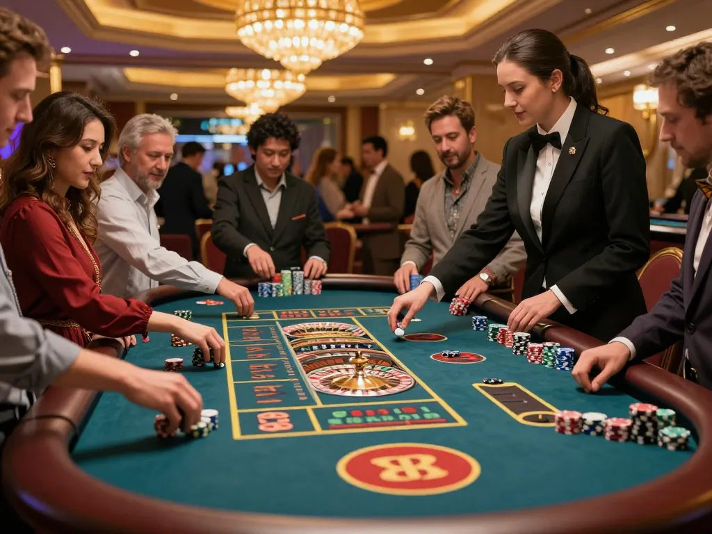situs slot thailand roulette action at a dynamic casino table with enthusiastic players