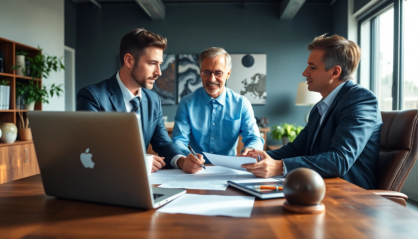 Clearwater truck accident attorney providing legal advice to clients in a professional office.