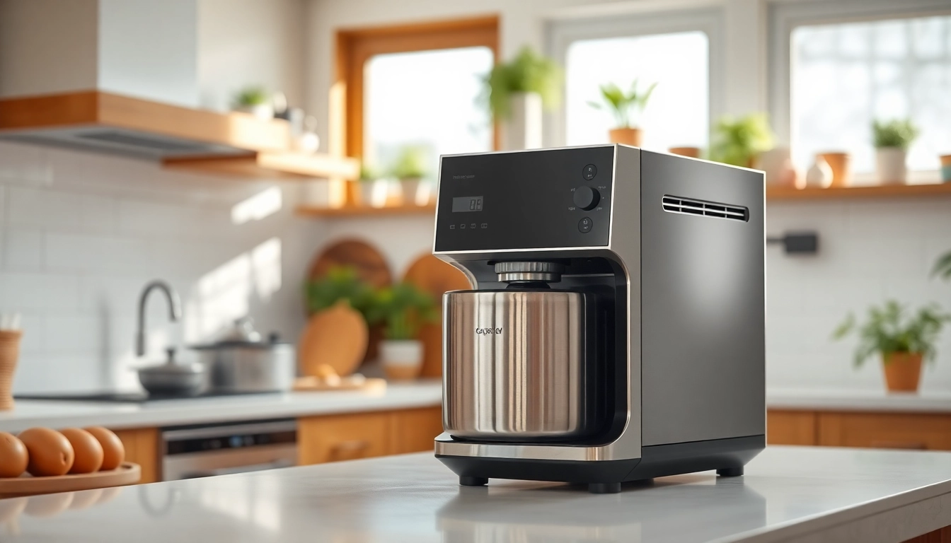 Highlighting an affordable appliance in a bright kitchen setting with modern design elements.