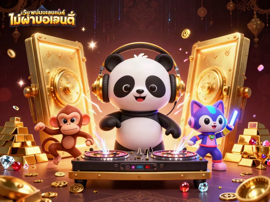 เล่นพนันกับ เว็บพนันออนไลน์ ไม่ผ่านเอเย่นต์ พร้อมดีเจหมีแพนด้าในคาสิโน 3D