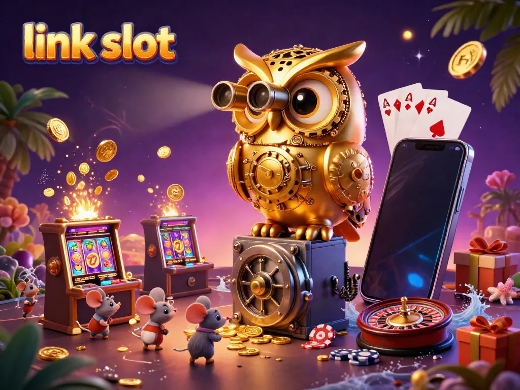 Permainan slot gacor link slot dengan burung hantu dan tikus bermain di kasino.