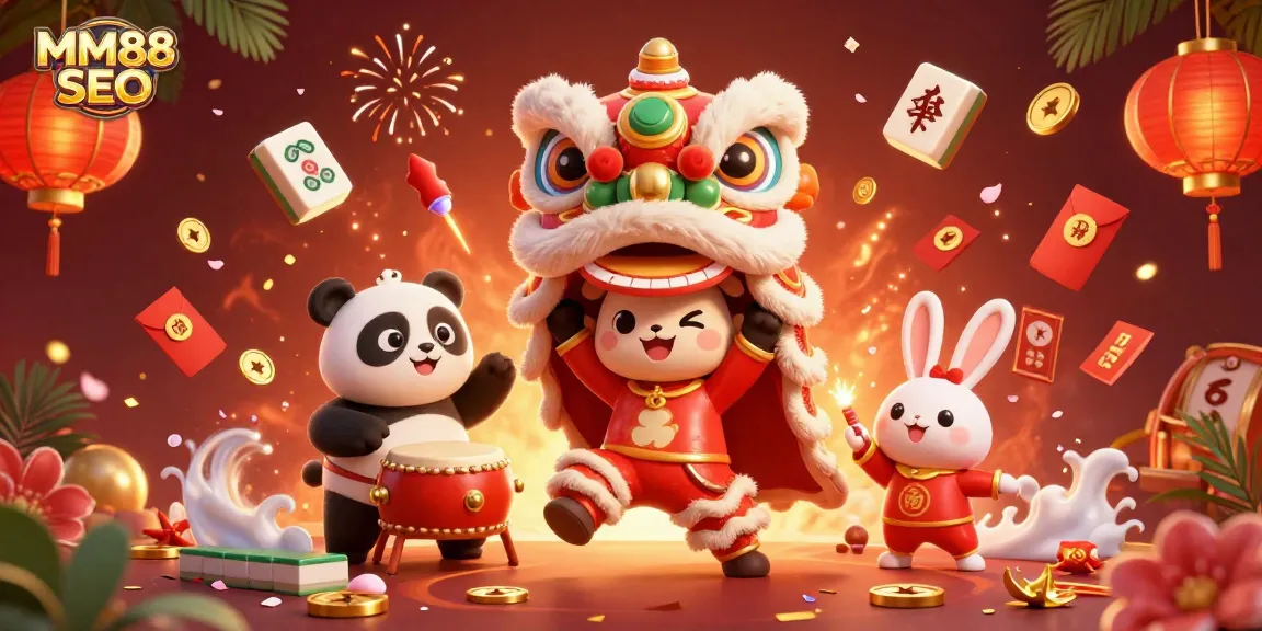 Experience the thrills of MM88 SEO with a vibrant 3D depiction of a lively casino scene.