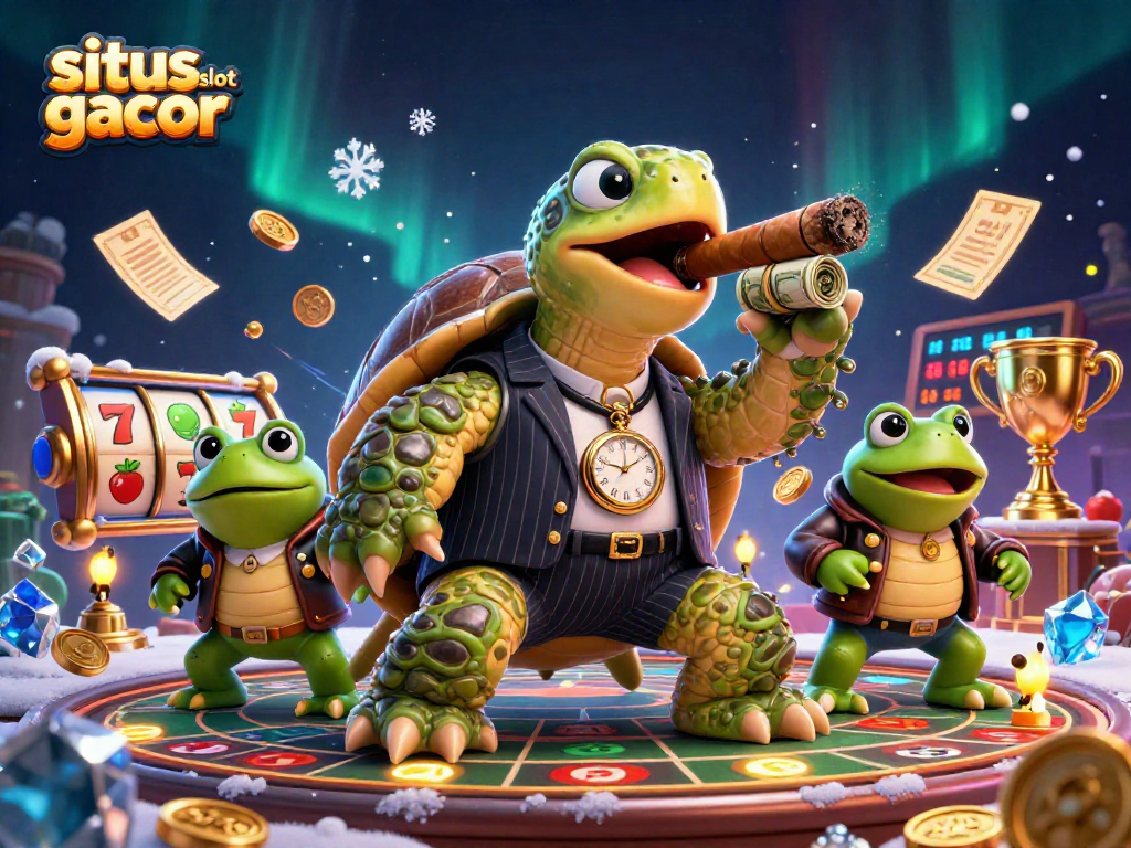 Experience the excitement of situs slot gacor with dynamic characters and vibrant casino elements in a thrilling scene.