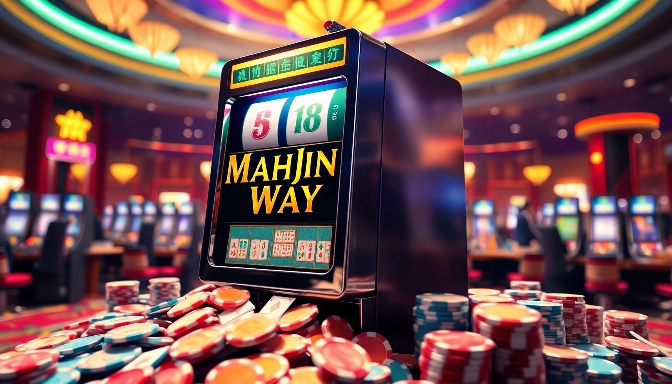 Putaran slot demo Mahjong Ways yang menarik perhatian dengan suasana kasino yang meriah.