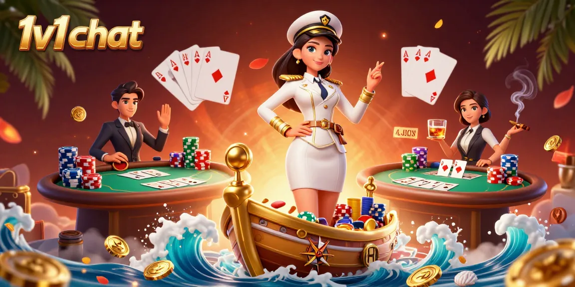 Engage in 1v1 chat with vibrant casino-themed interactions, dynamic poker elements, and commanding visuals.