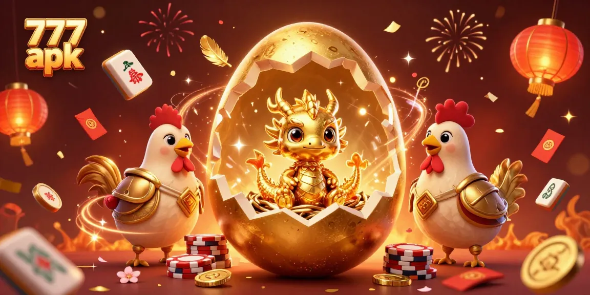 Experience the excitement of 777 apk as a golden dragon emerges surrounded by vibrant casino elements.