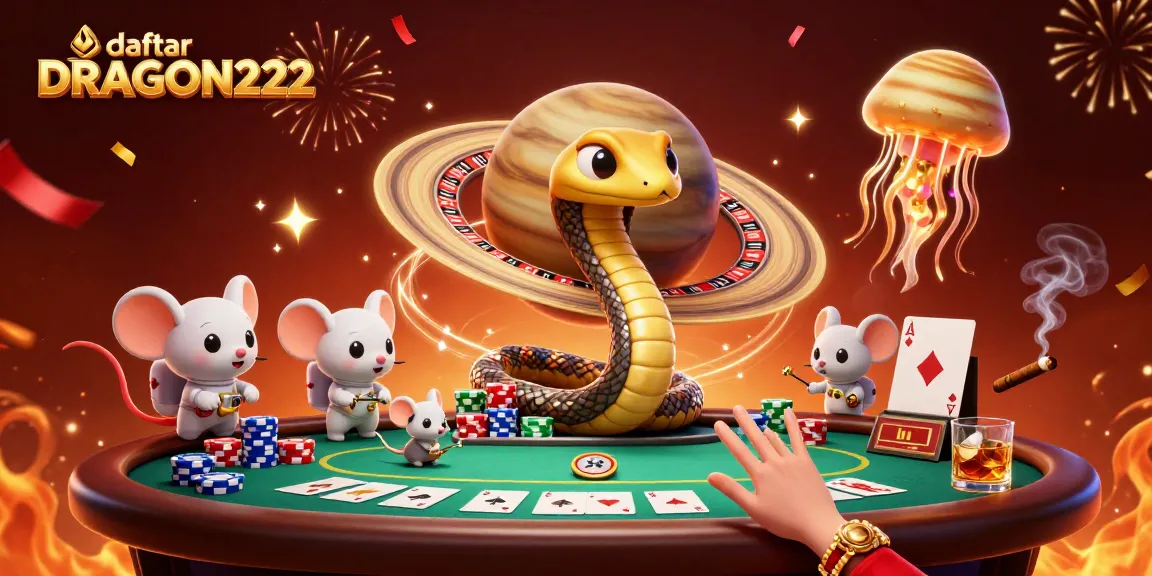 Place bets at daftar DRAGON222 where a cosmic dealer oversees a vibrant casino adventure.