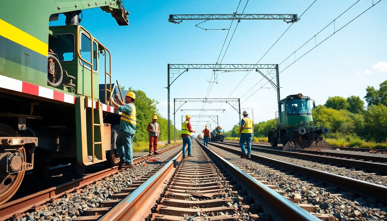 Emergency Railroad Repair with a professional team addressing urgent track issues using heavy machinery.