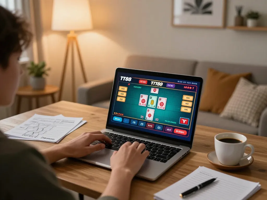 Experience thrilling gameplay with TT88 as you enjoy live dealer games in a cozy online setup