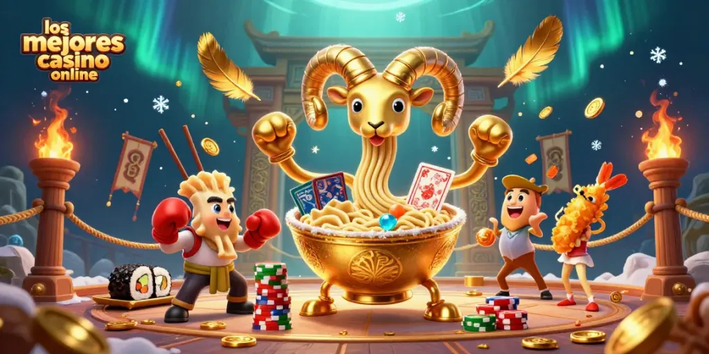 Explora los mejores casinos online con la imagen de un casino vibrante y lleno de acción.
