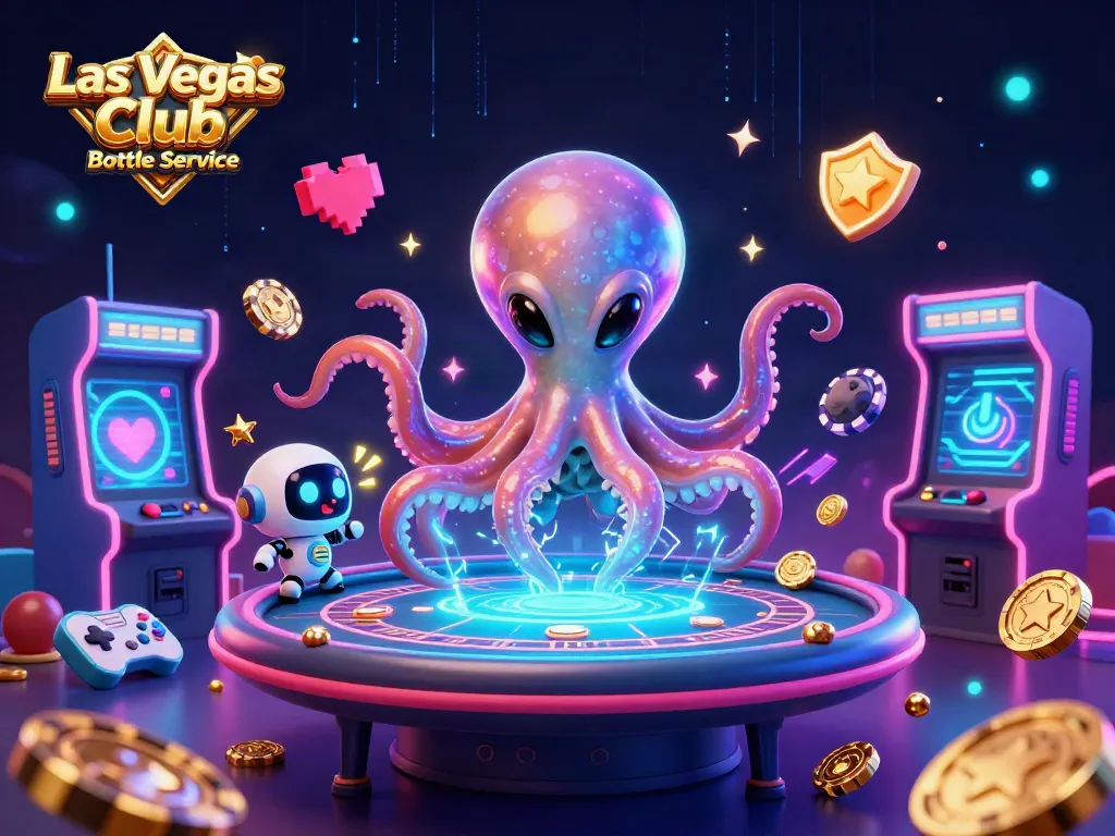 Experience Las Vegas Club Bottle Service with vibrant 3D casino characters and dynamic gameplay action.
