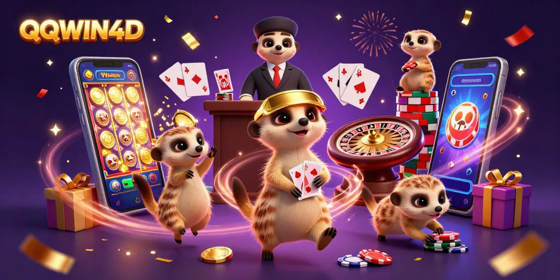 QQWIN4D menawarkan pengalaman bermain yang mendebarkan dengan kasino yang dikelola oleh meerkat yang lucu.