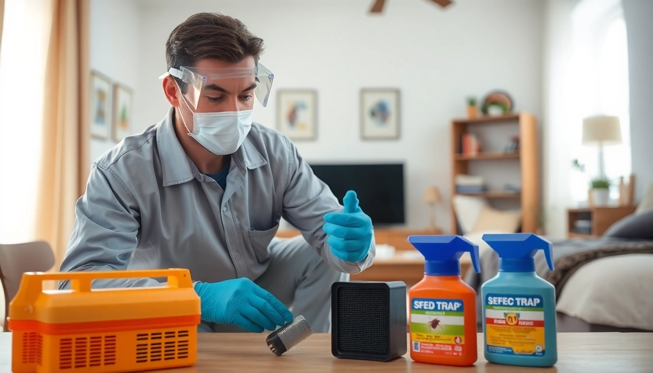 Professional treatment of affordable bed bug control showcasing pest control technician and tools.