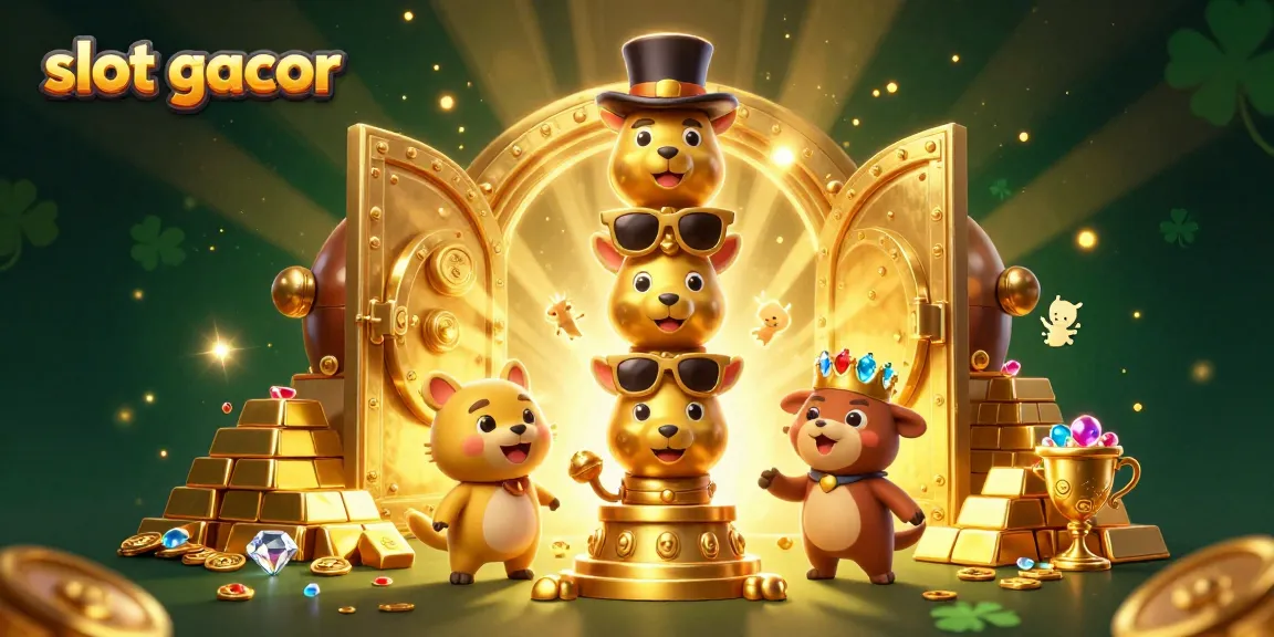 Periksa slot gacor dengan ilustrasi totem berhiaskan harta karun dan simbol permainan.