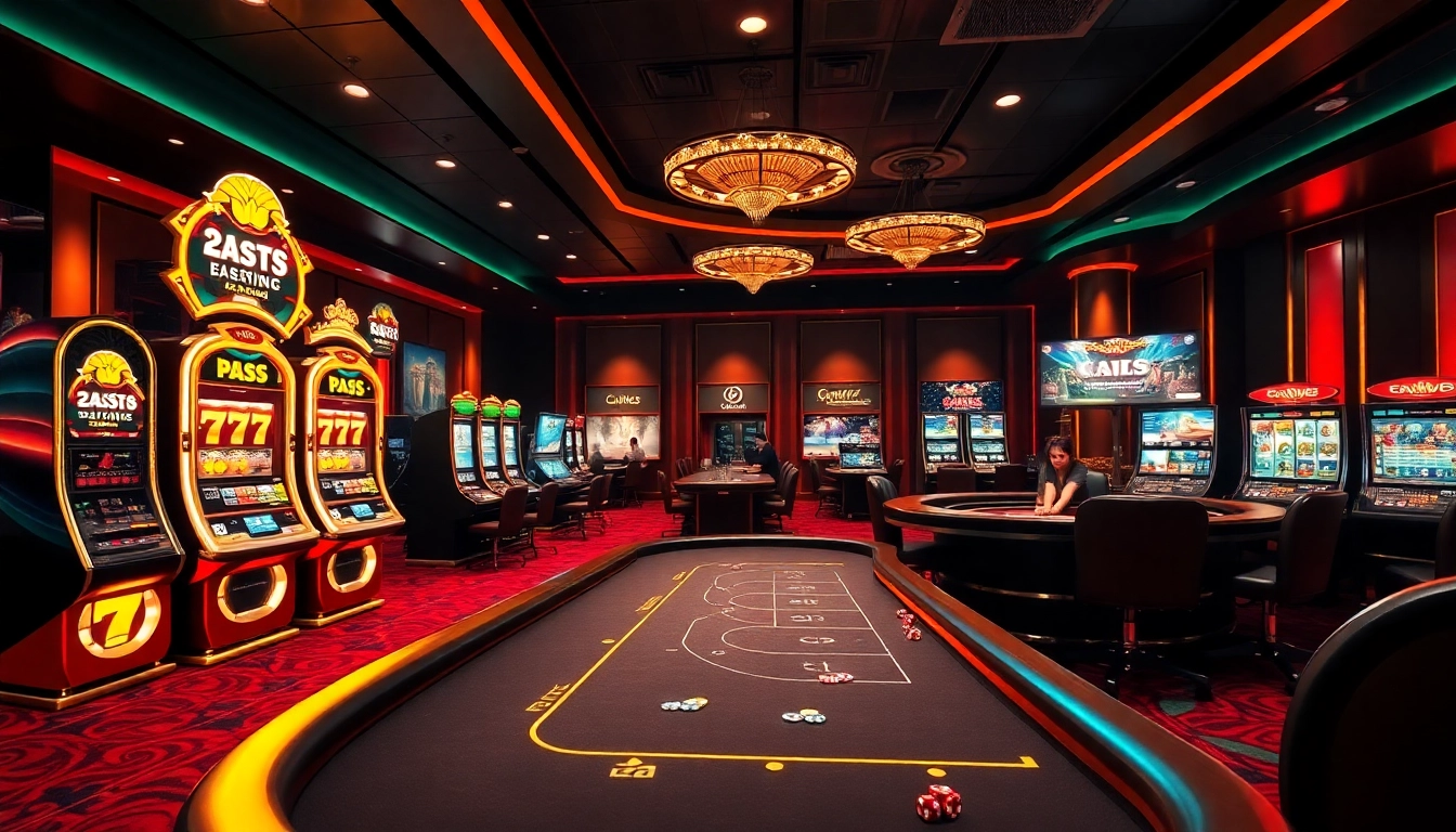 Joueurs profitant des meilleurs jeux sur le site de casino en ligne avec des tables et des lumières éclatantes.
