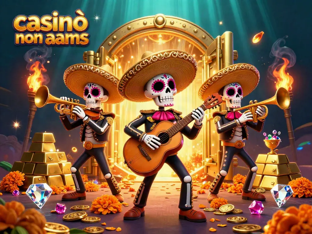 Gioca nei casinò non AAMS con una band di scheletri mariachi colorati circondati da tesori scintillanti.