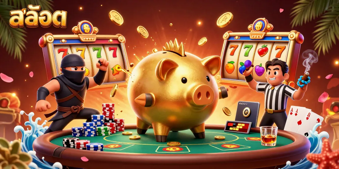 Spin the reels with สล็อต characters in a vibrant casino showdown featuring lively action and dynamic elements.