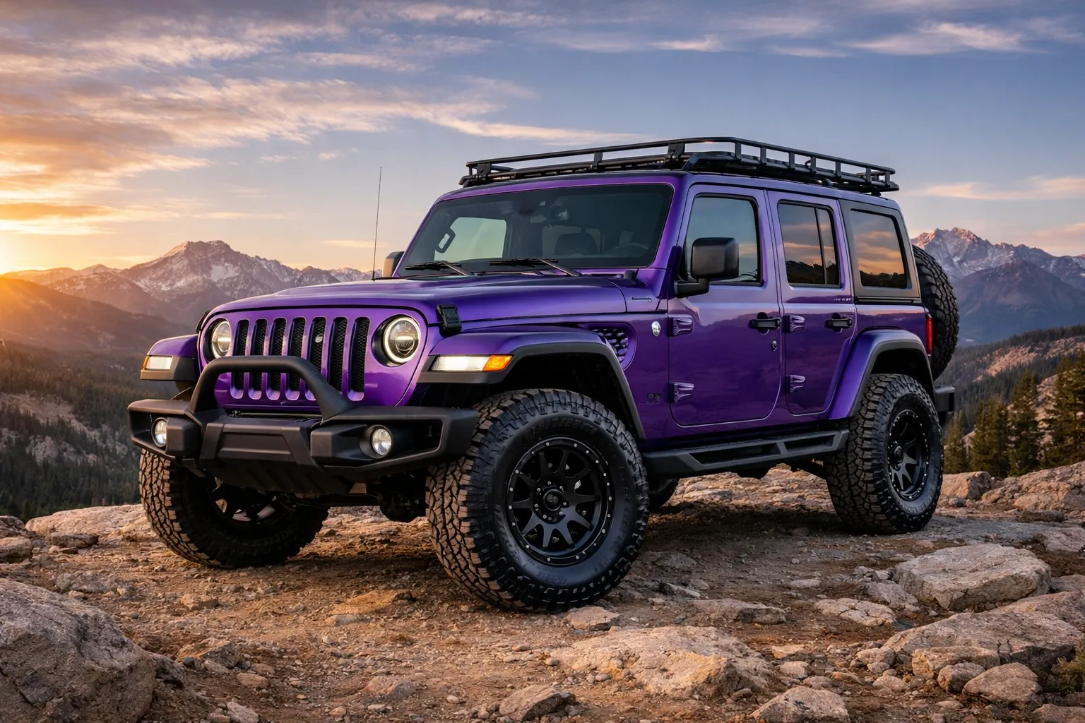 purple jeep wrangler