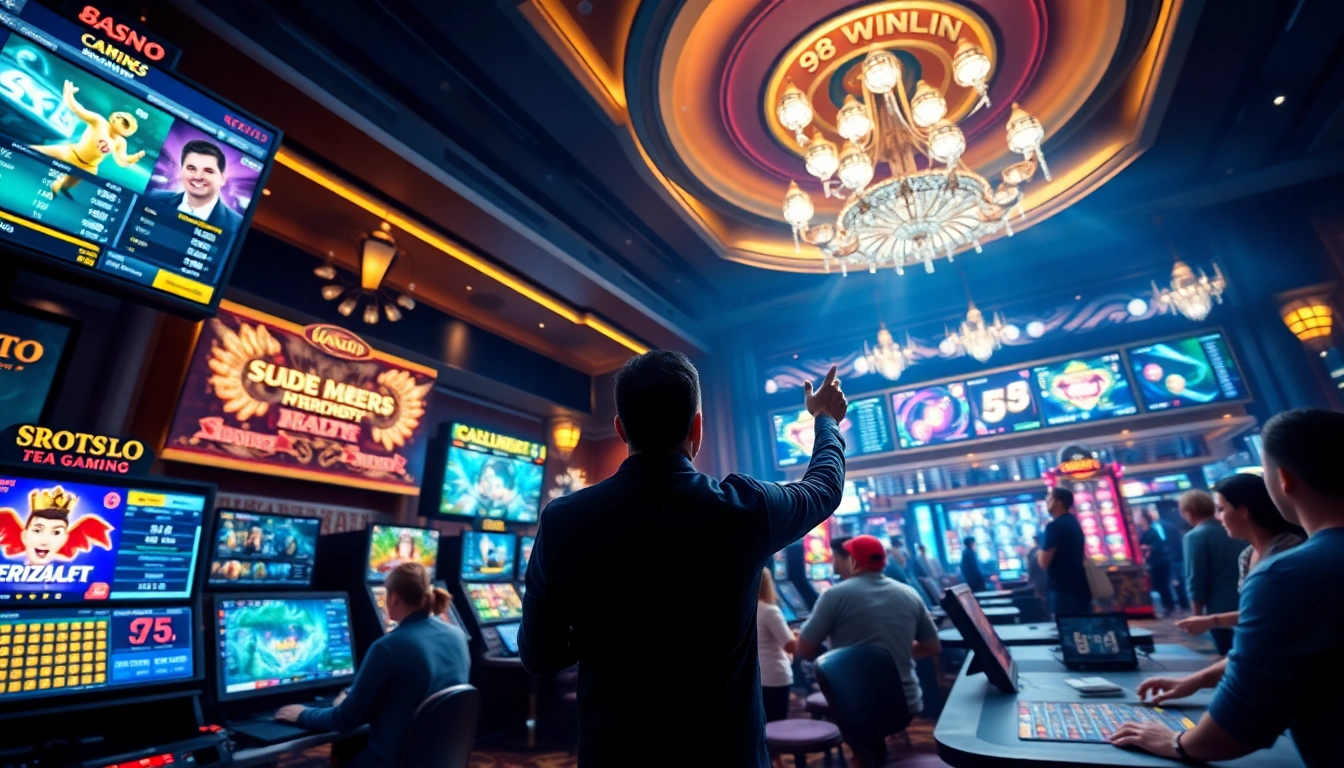 Engaging online casino gaming scene of 98winwin.live showcasing vibrant interfaces and player interactions.