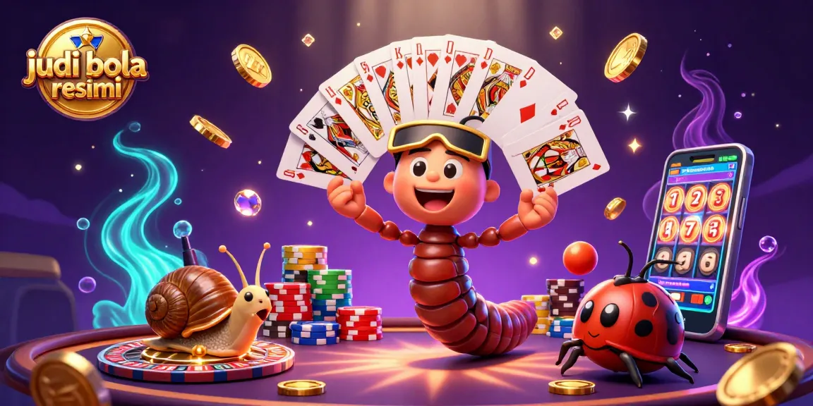 Bet on judi bola resmi with vibrant 3D characters and dynamic casino elements.