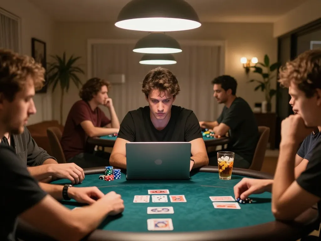 Engaging poker gameplay at home with friends, showcasing strategies for Canada online casinos reddit