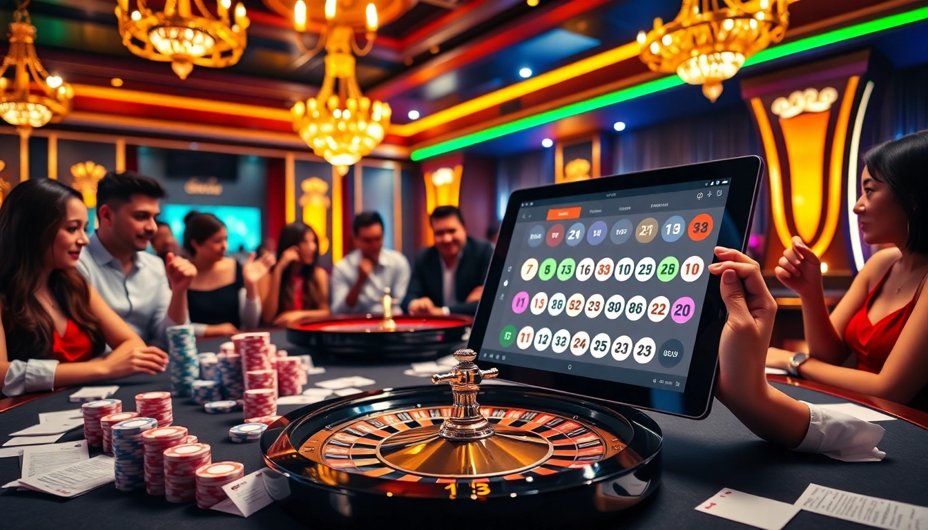 Experience the thrill of gtatogel betting with an exciting casino scene showcasing table games and vibrant visuals.