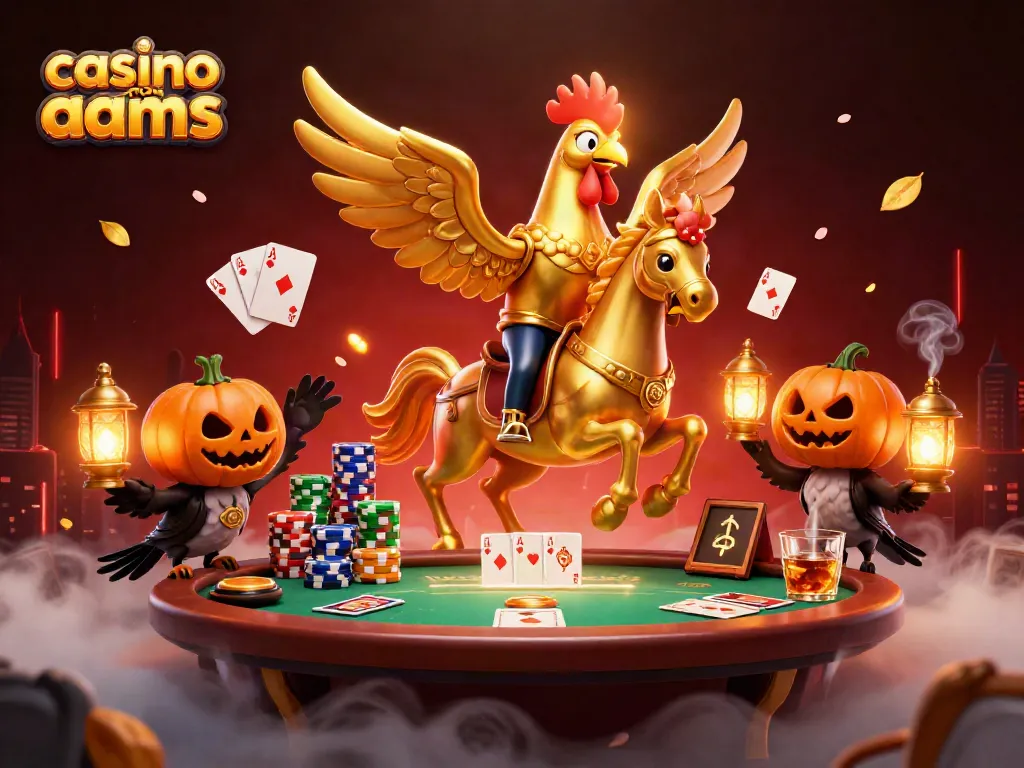 Gioca nei casino non AAMS con slot e poker in un'illustrazione vibrante e ricca di dettagli.