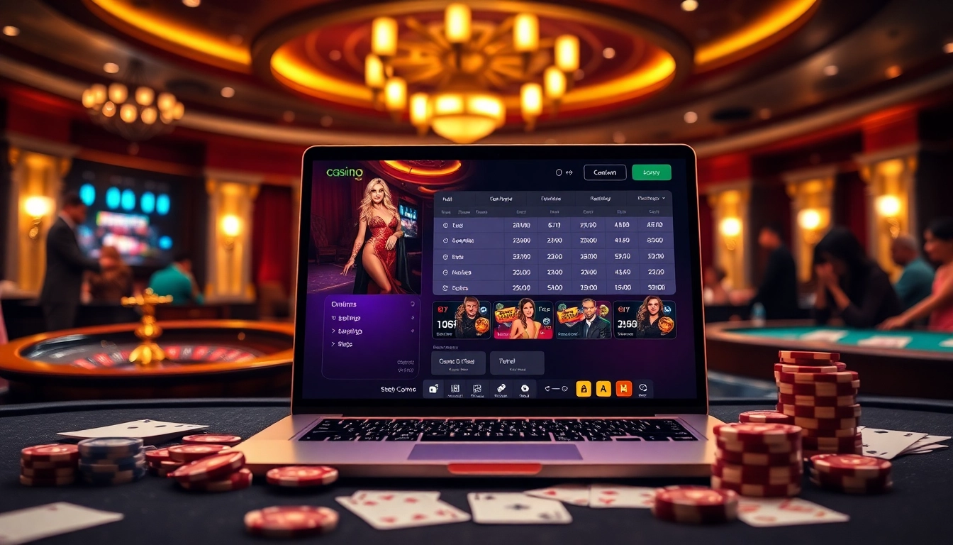 Découvrez l'excitation d'un site de casino en ligne avec des visuels de casino vibrants et un gameplay engageant.