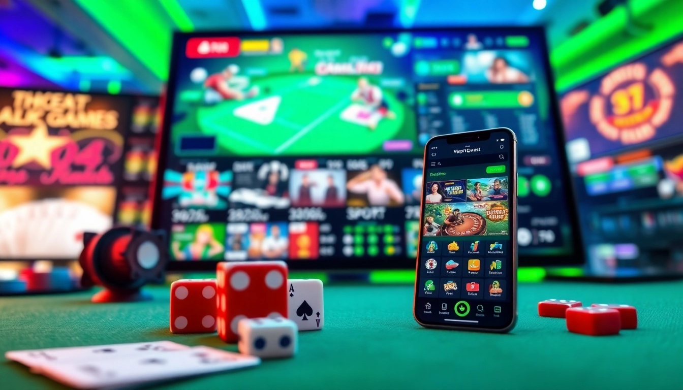 Immersive gaming environment showcasing vin777.gb.net sports betting and casino games.