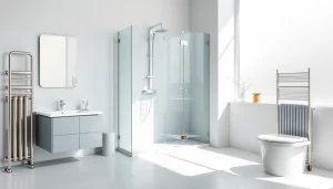 Sonni sanitär GmbH präsentiert hochwertige Badprodukte in einem modernen Badezimmer.