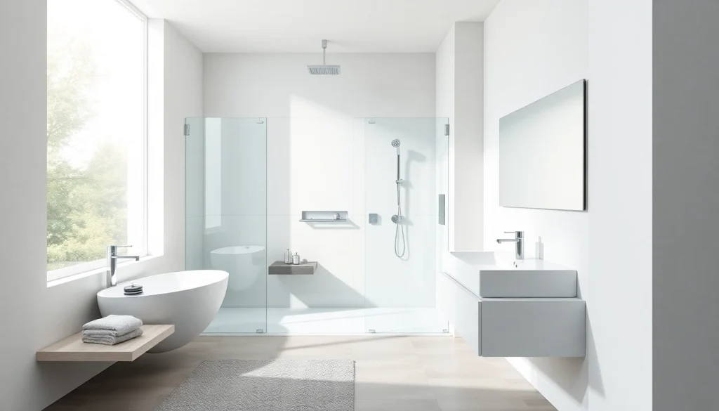 Präsentation von Badezimmerprodukten der sonni sanitär GmbH in modernem, eleganten Ambiente.