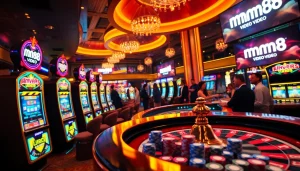 "Experience the thrill of mm88 video with players enjoying vibrant slot machines in a lively casino atmosphere."