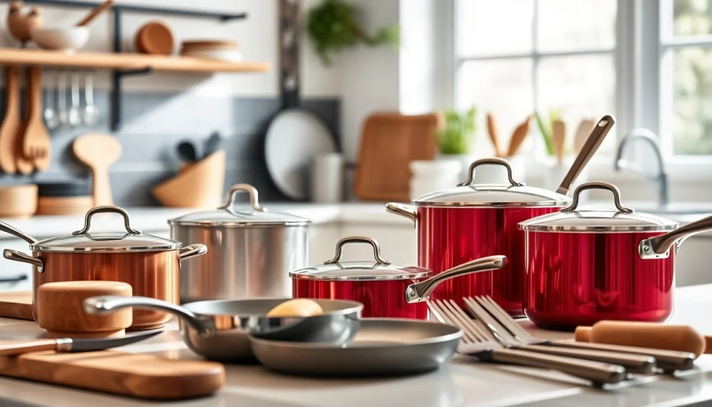 Kitchenware Auckland displayed elegantly in a bright, modern kitchen setting showcasing quality cookware and utensils.