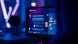 Interactive sex chat AI interface showcasing diverse characters and vibrant conversations.