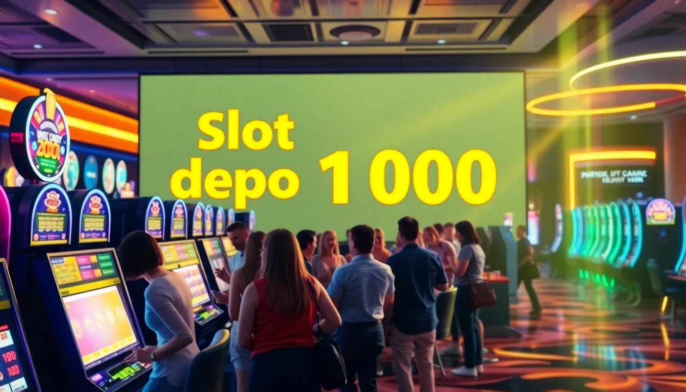 Menampilkan suasana slot depo 1000 di kasino online yang meriah dan penuh energi.