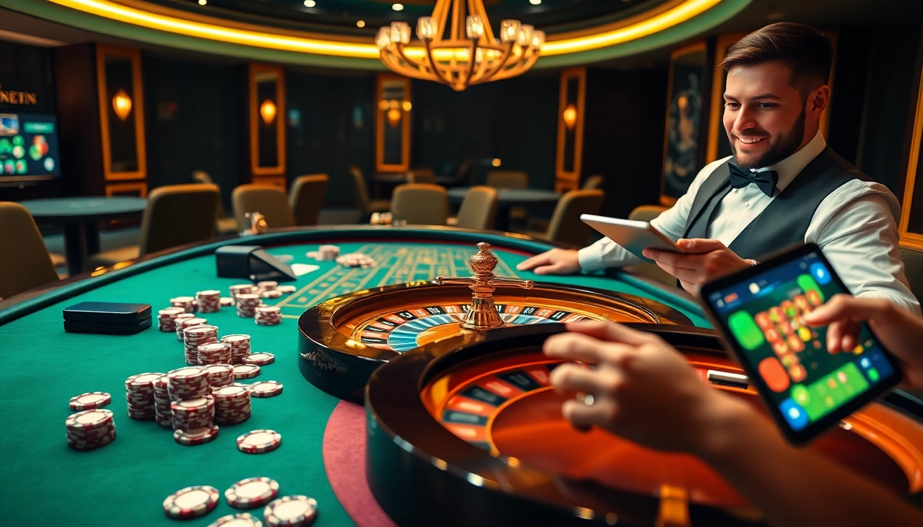 Experience the excitement of rik vip gameplay with a luxurious casino ambiance featuring poker action and roulette.