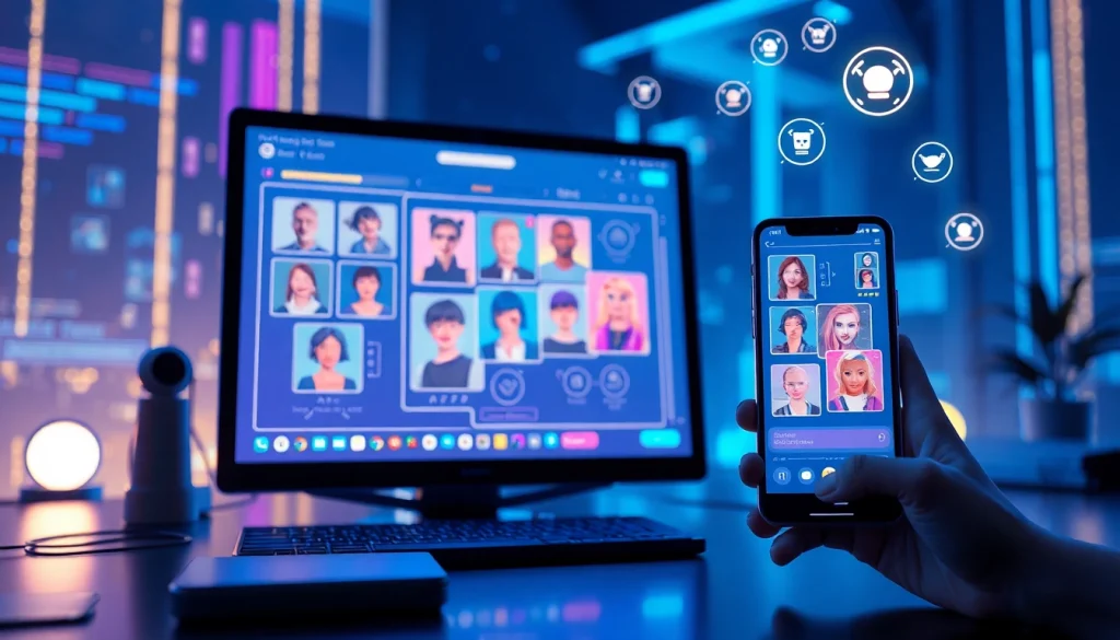 Engaging NSFW AI chatbot interaction showcasing modern avatars and technology.