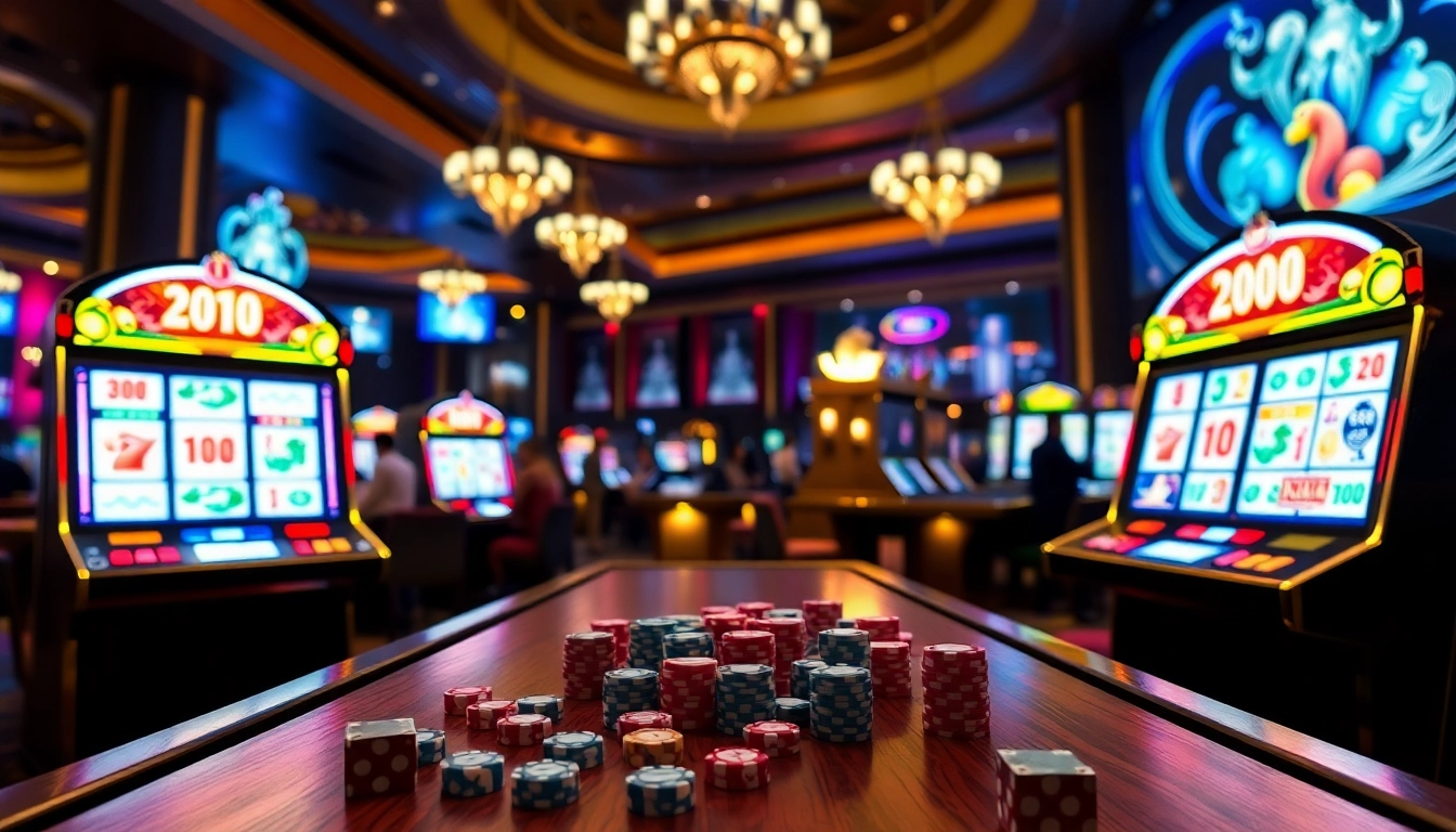 Play mahjong slot demo with vibrant reels and casino excitement in a luxurious setting.