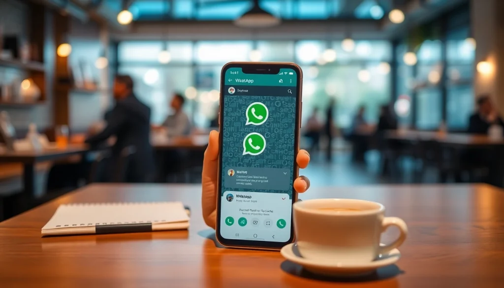 Explore the innovative features of the GB WhatsApp app displayed on a smartphone for enhanced communication.