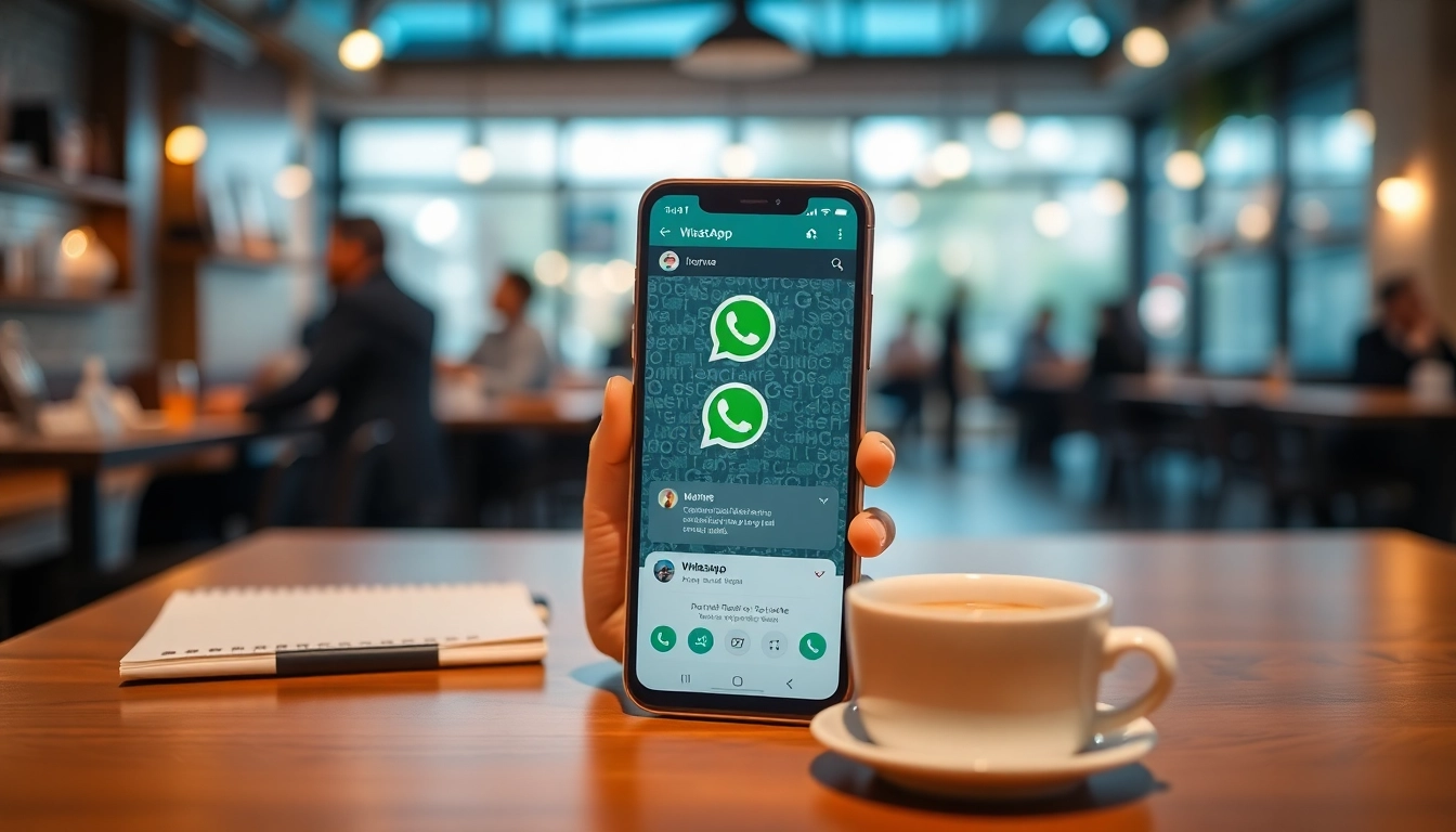 Explore the innovative features of the GB WhatsApp app displayed on a smartphone for enhanced communication.